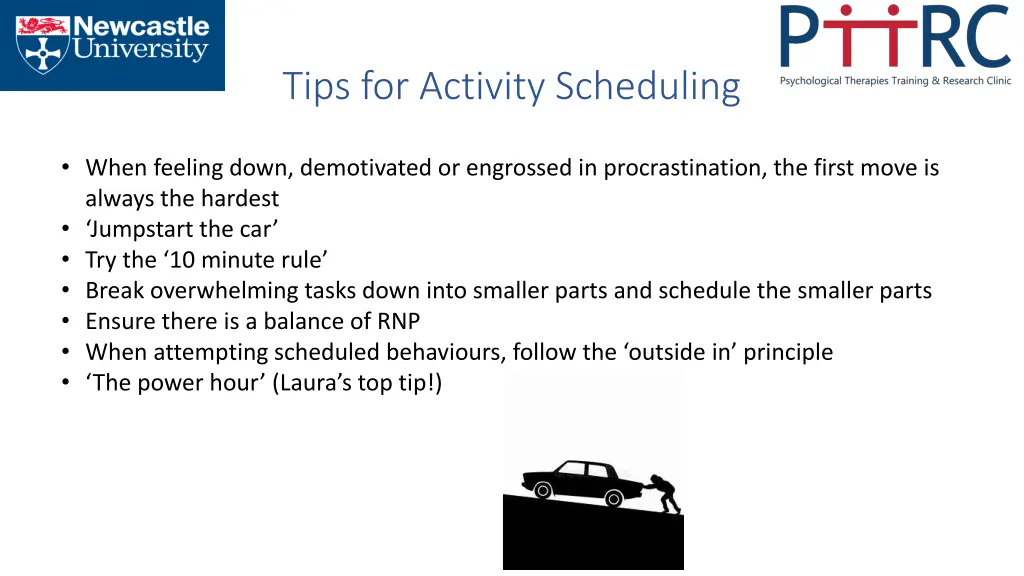 tips for activity scheduling