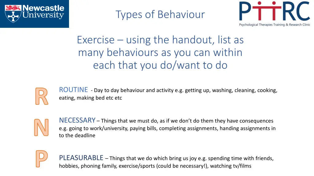 types of behaviour