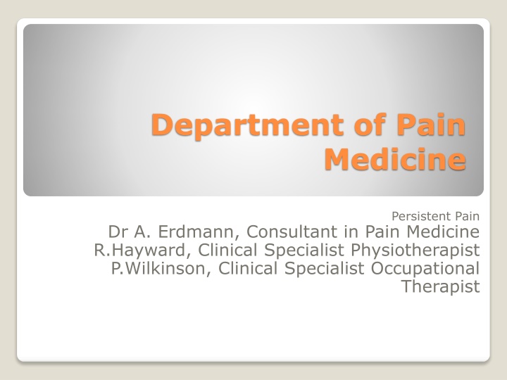 department of pain