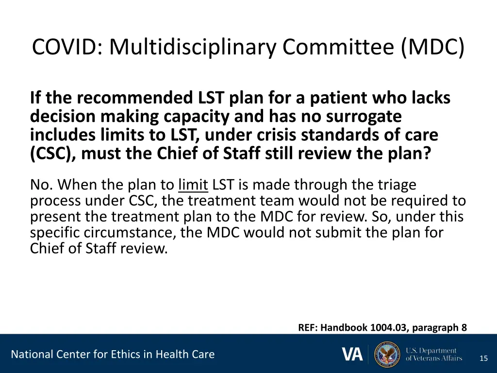 covid multidisciplinary committee mdc