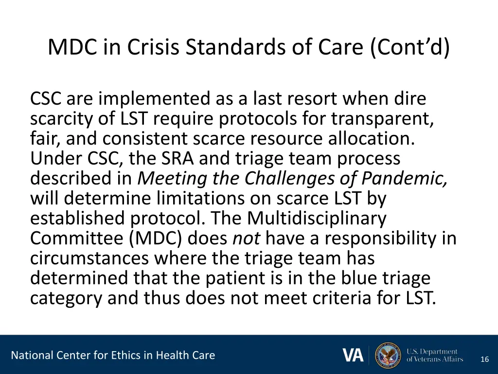 mdc in crisis standards of care cont d