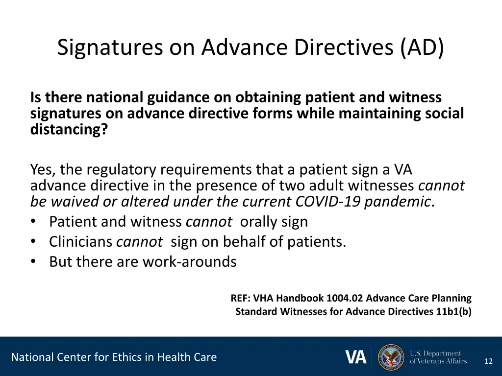 signatures on advance directives ad