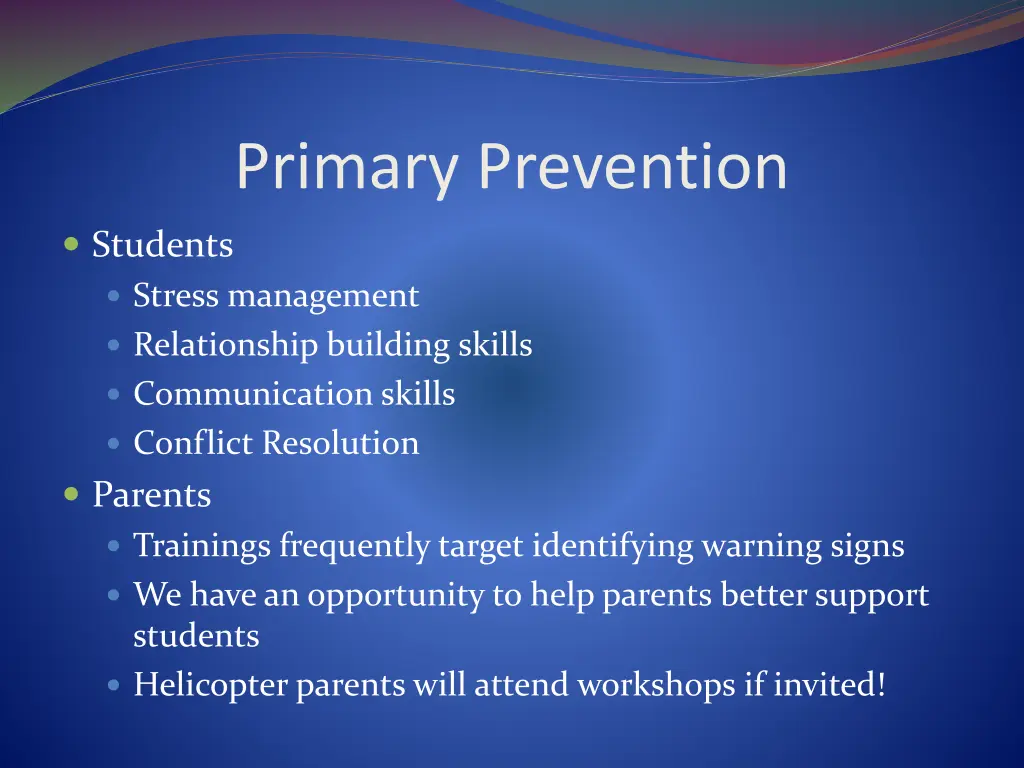 primary prevention