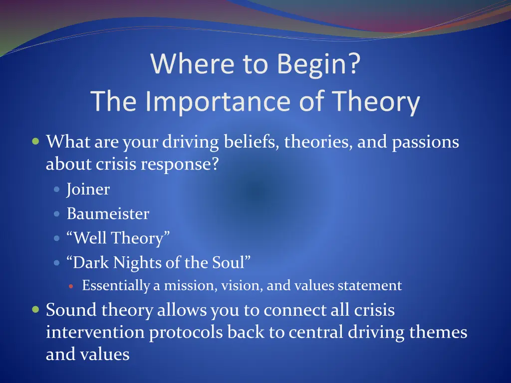 where to begin the importance of theory