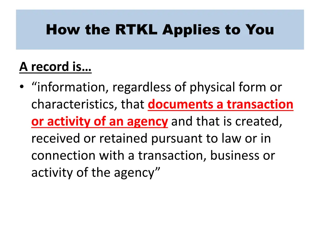 how the rtkl applies to you