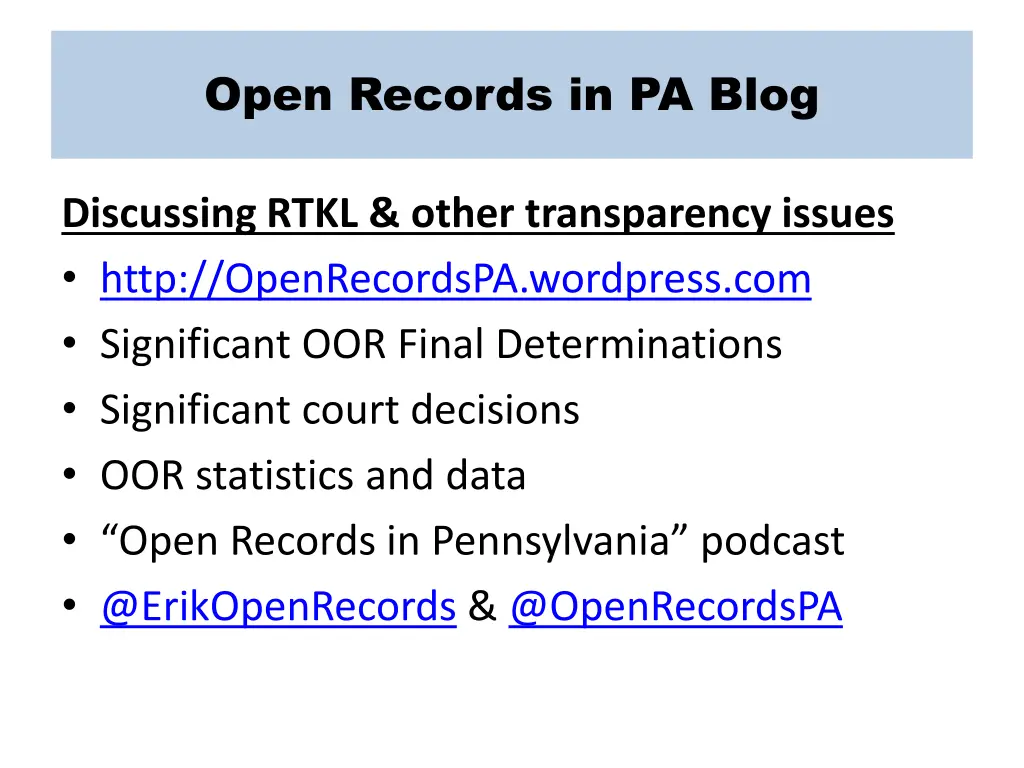 open records in pa blog