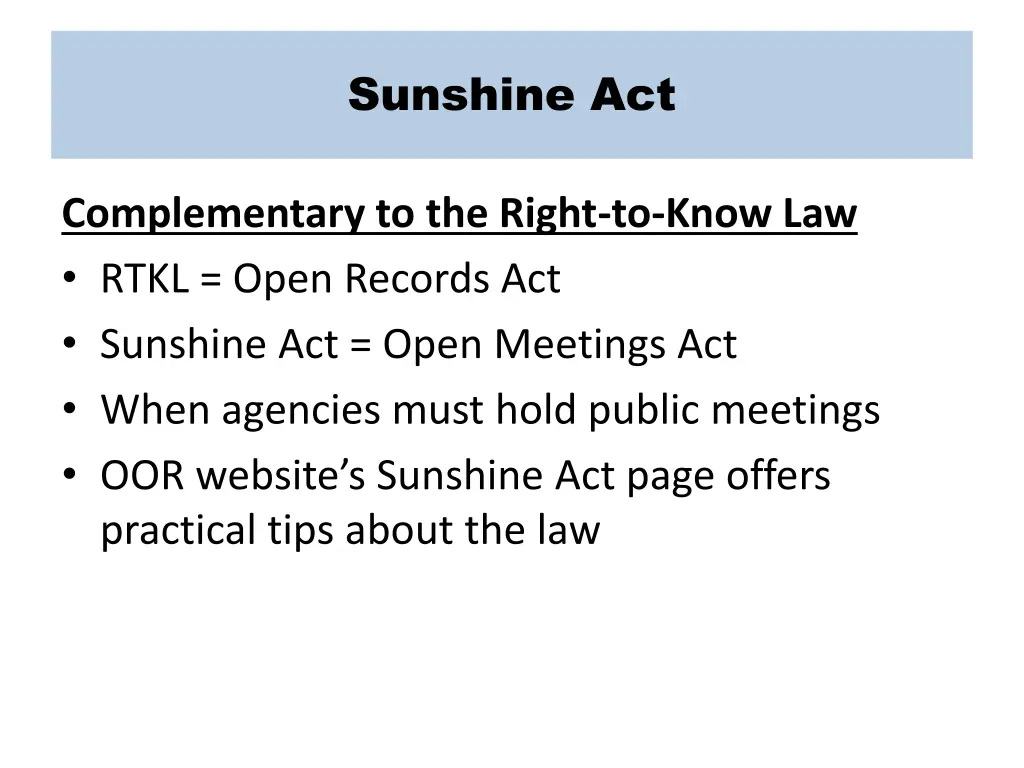 sunshine act