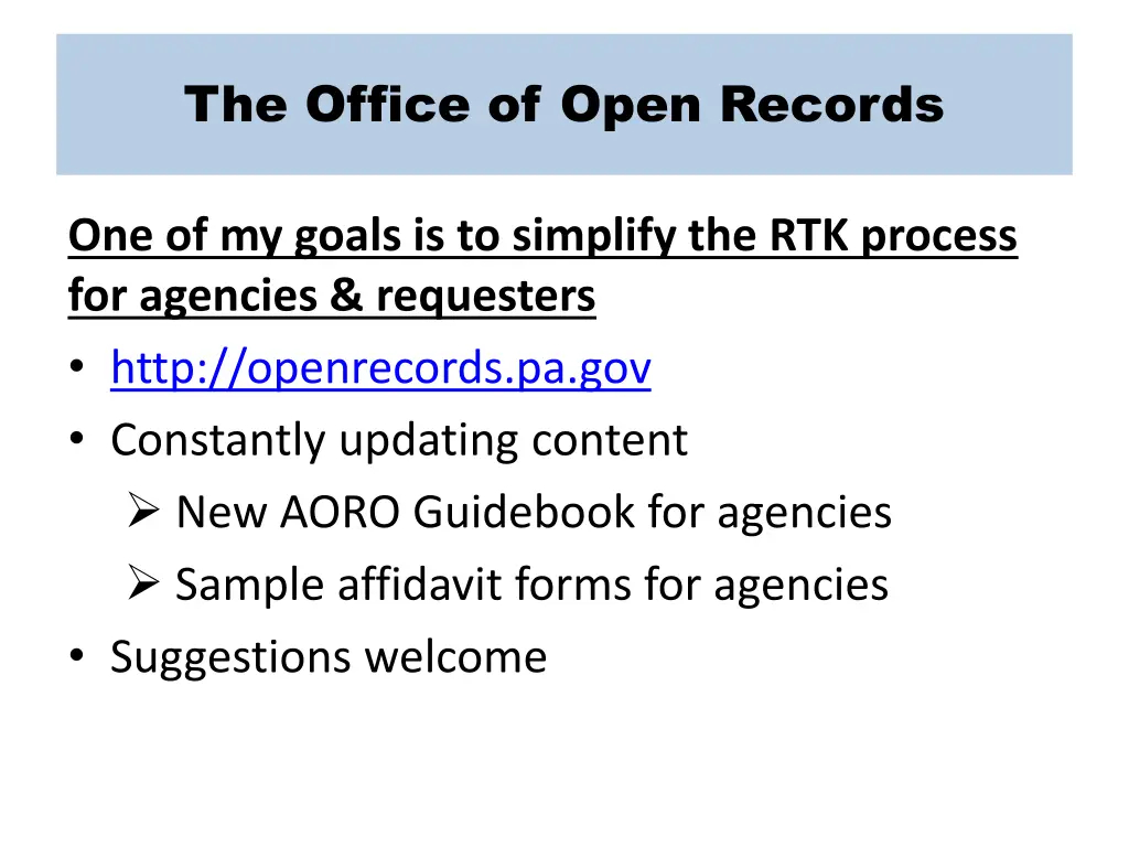 the office of open records