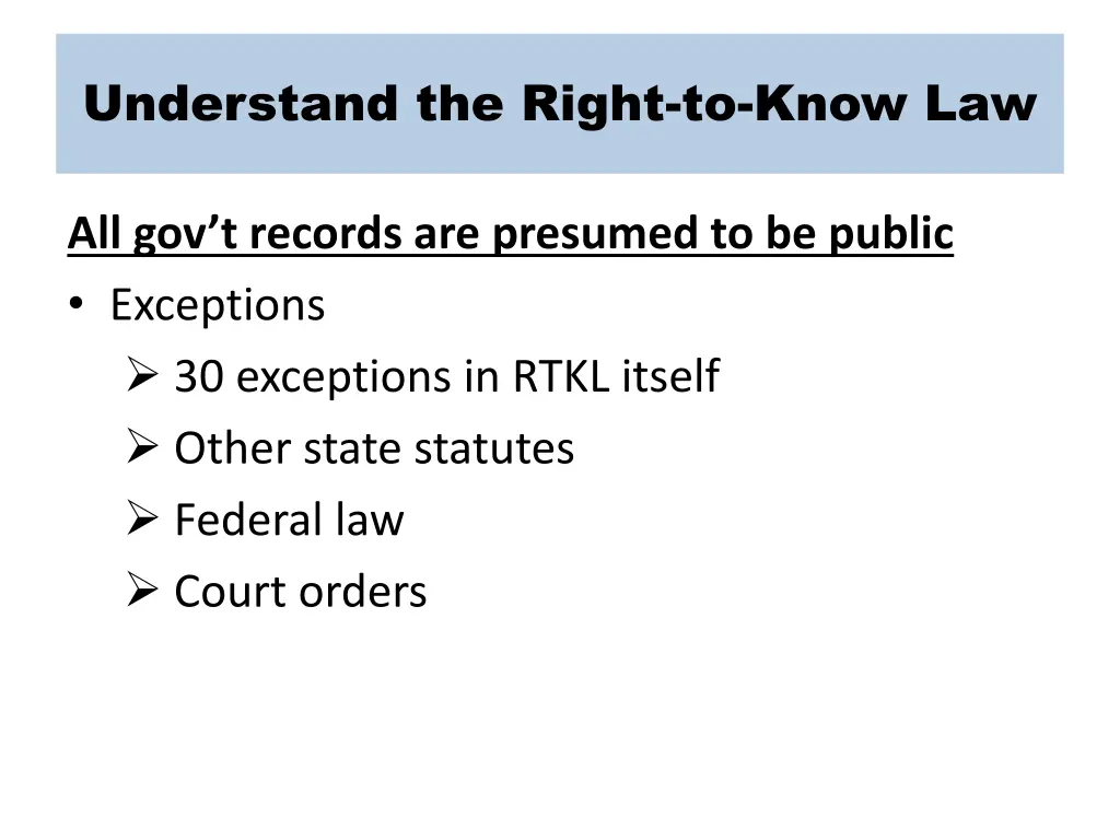 understand the right to know law