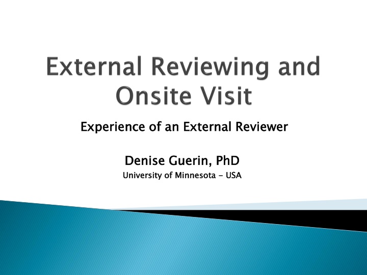 experience of an external reviewer