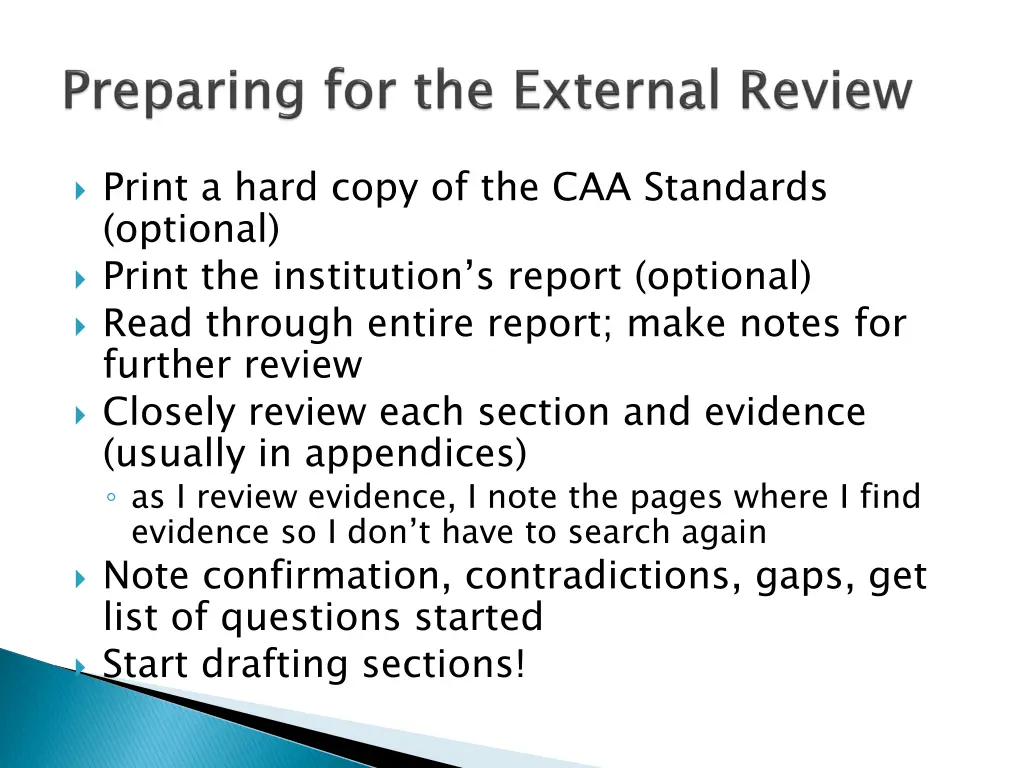 print a hard copy of the caa standards optional