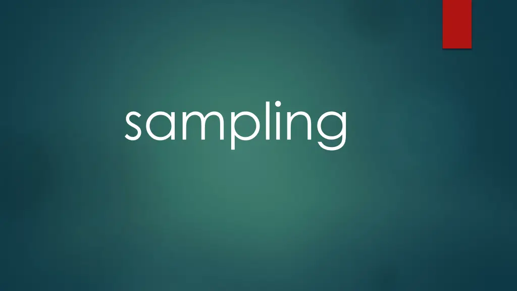 sampling