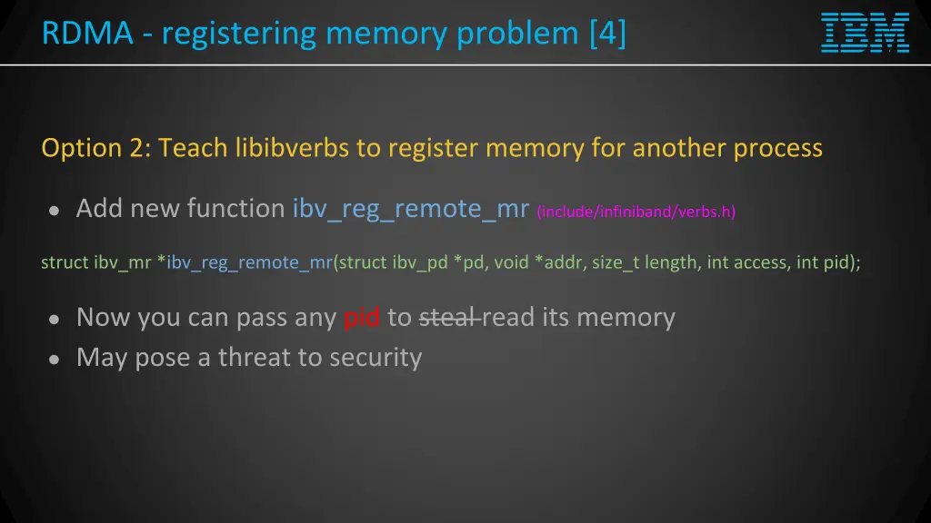 rdma registering memory problem 4