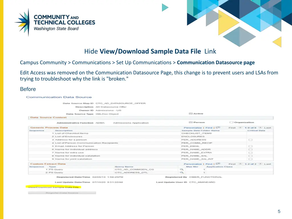 hide view download sample data file link