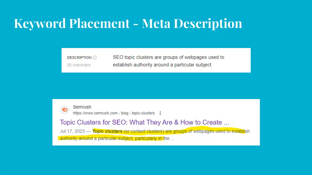 keyword placement meta description 1