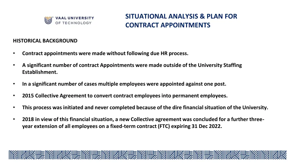 situational analysis plan for contract