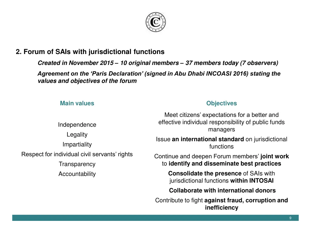 2 forum of sais with jurisdictional functions