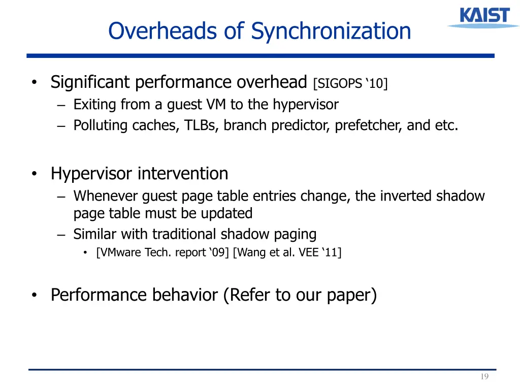 overheads of synchronization