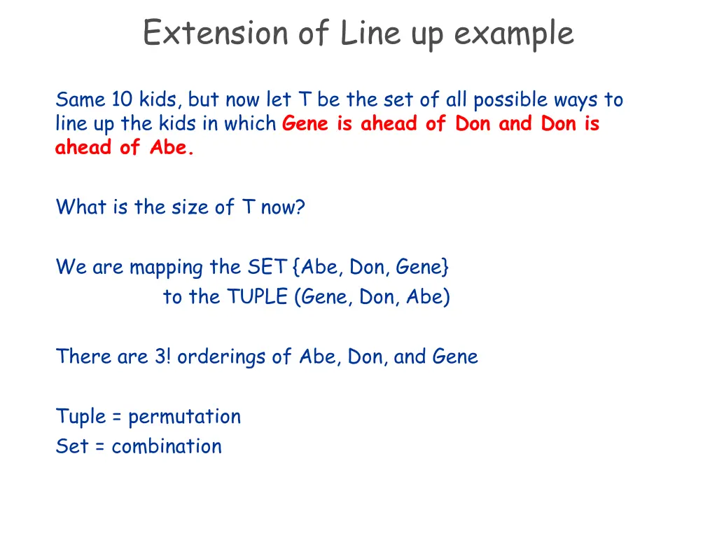 extension of line up example