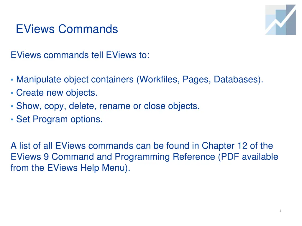 eviews commands