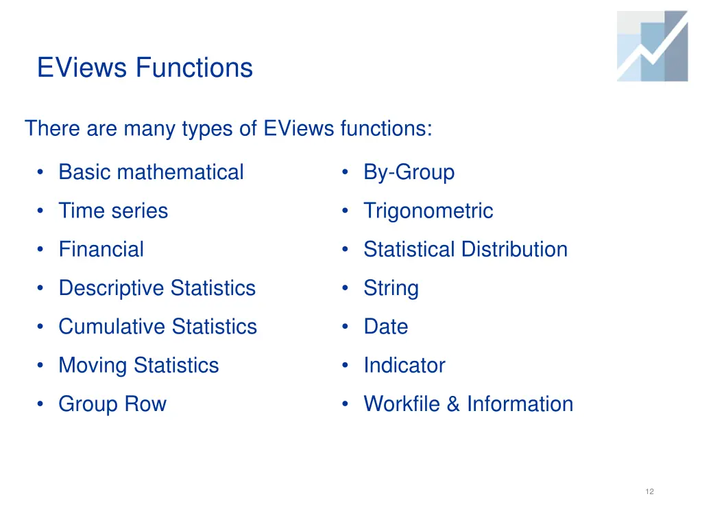 eviews functions 1