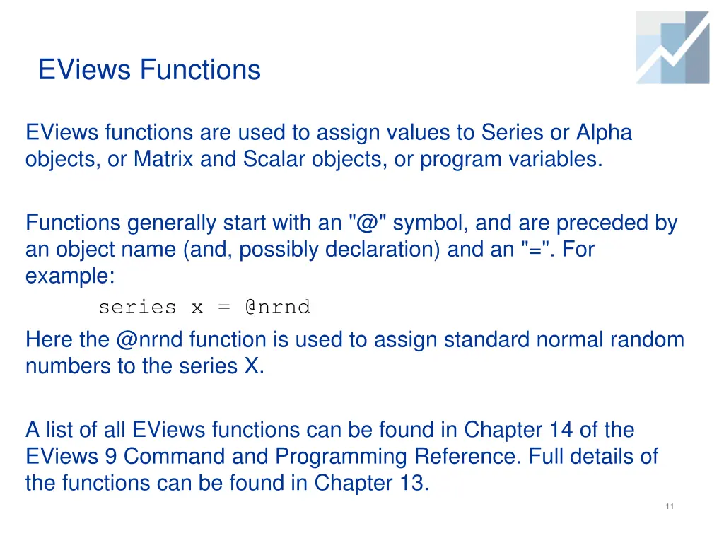 eviews functions