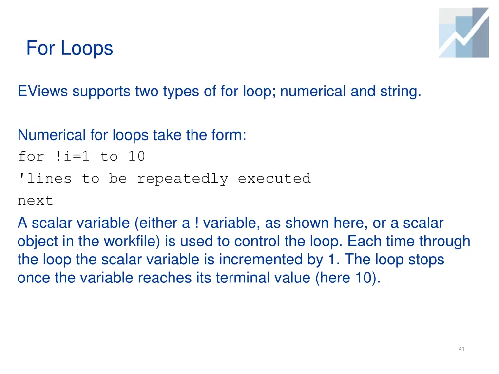 for loops