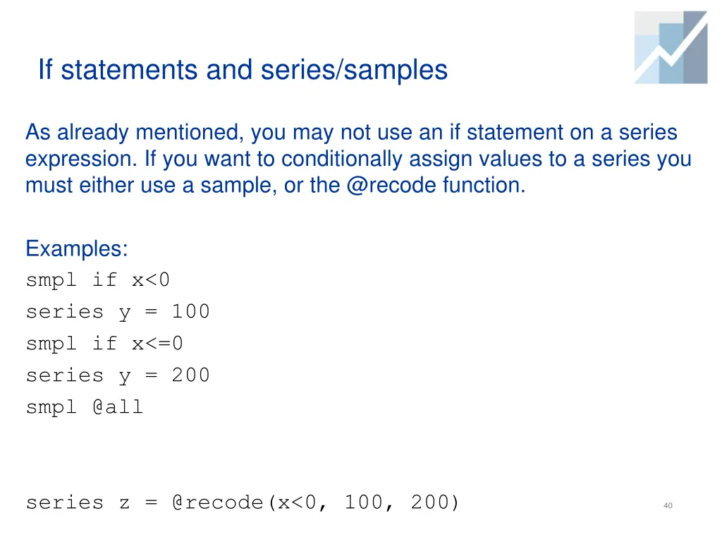 if statements and series samples