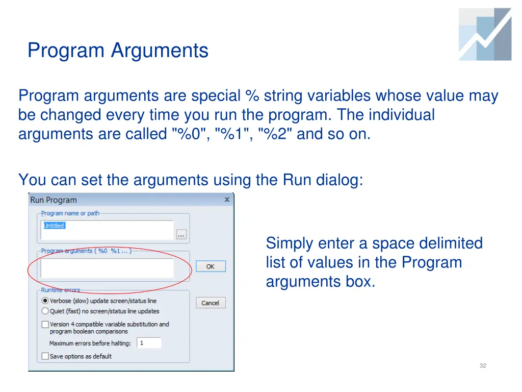 program arguments