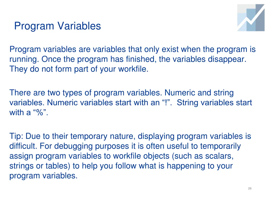 program variables 1