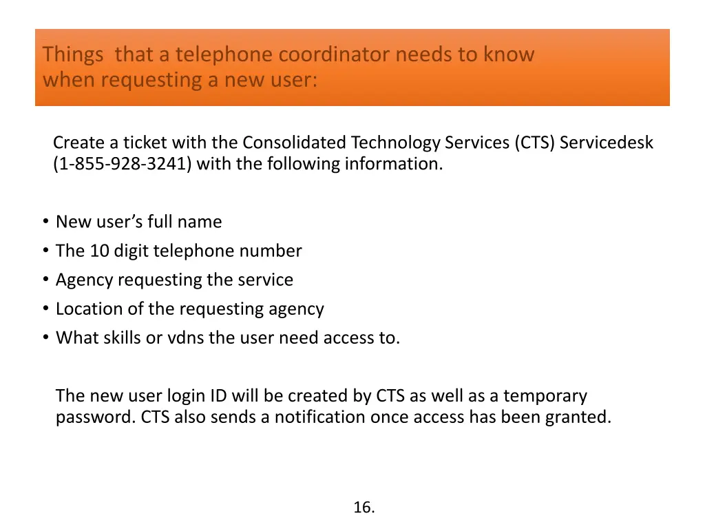 things that a telephone coordinator needs to know