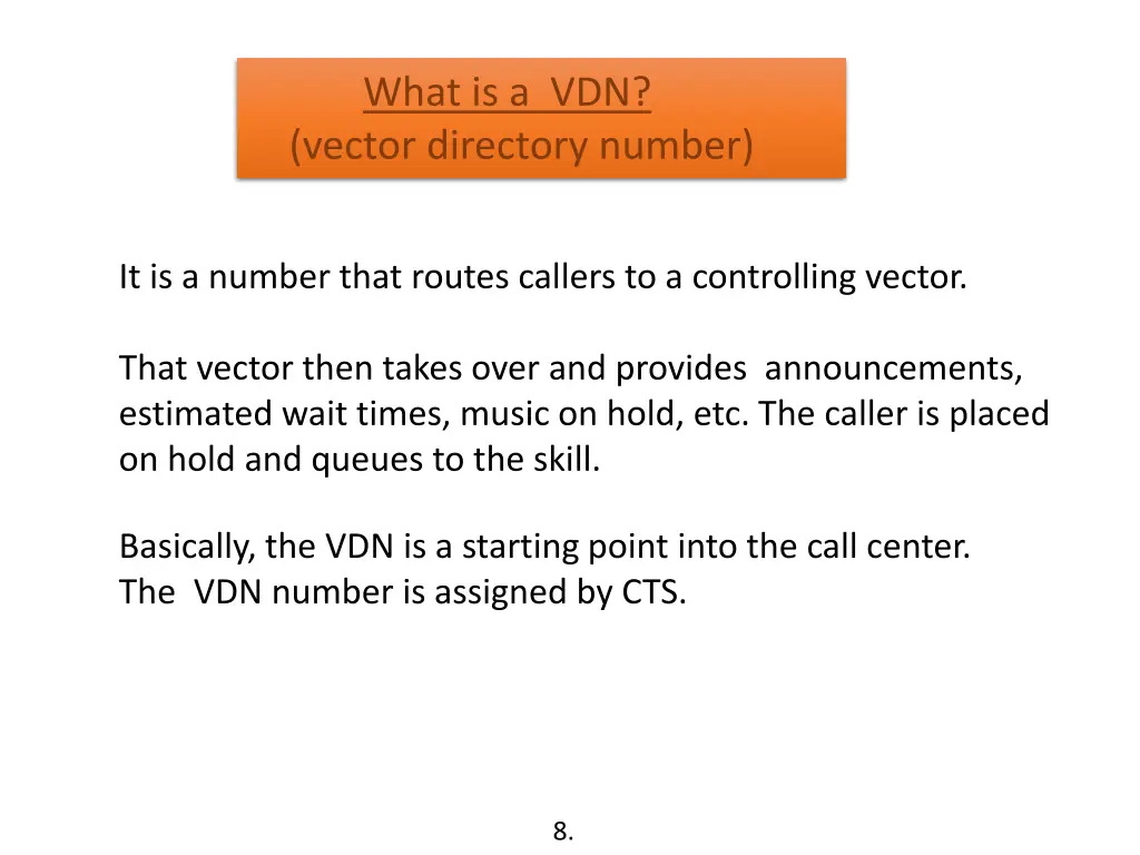 what is a vdn vector directory number