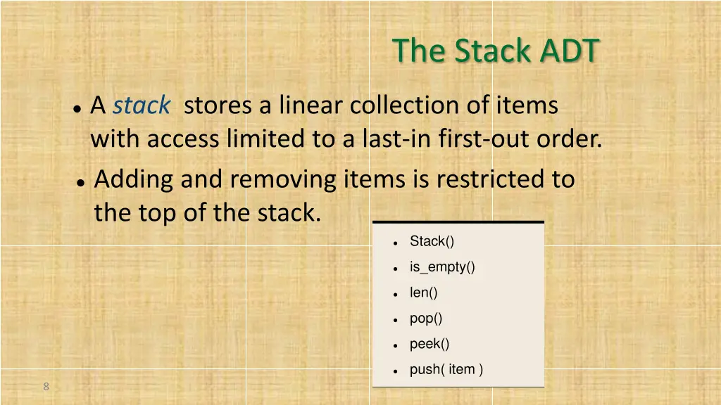 the stack adt