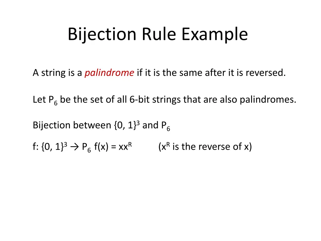 bijection rule example