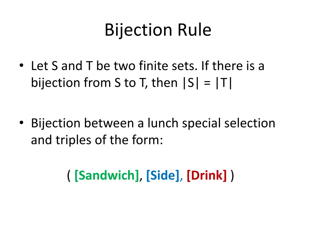 bijection rule