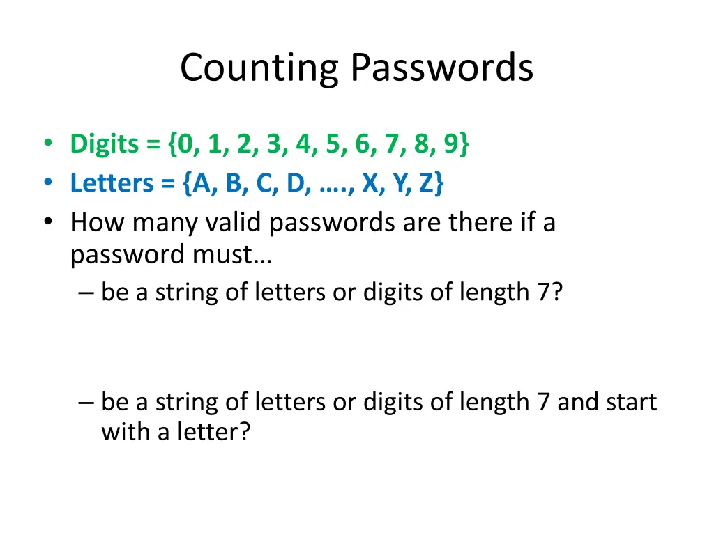 counting passwords