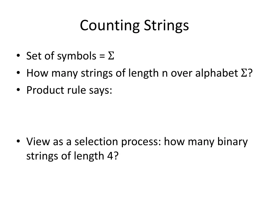 counting strings