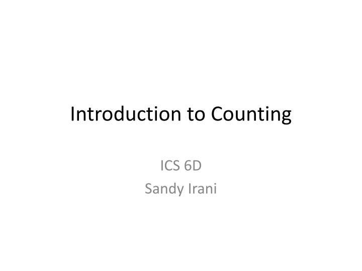 introduction to counting