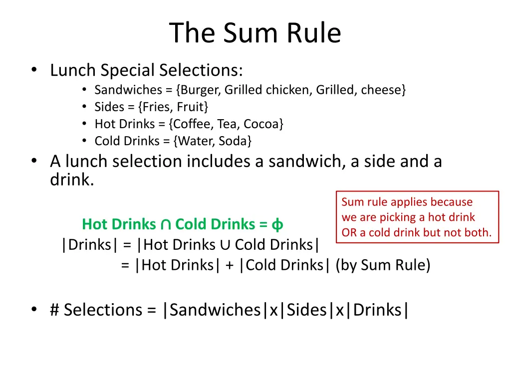 the sum rule 1