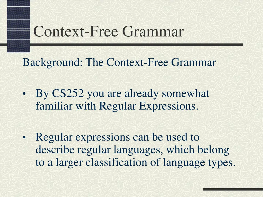 context free grammar