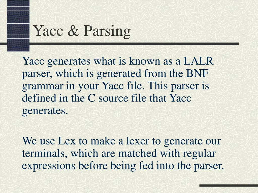 yacc parsing 1