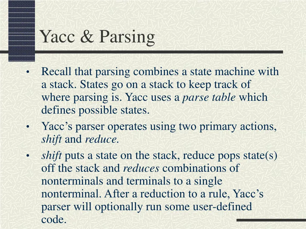 yacc parsing 3