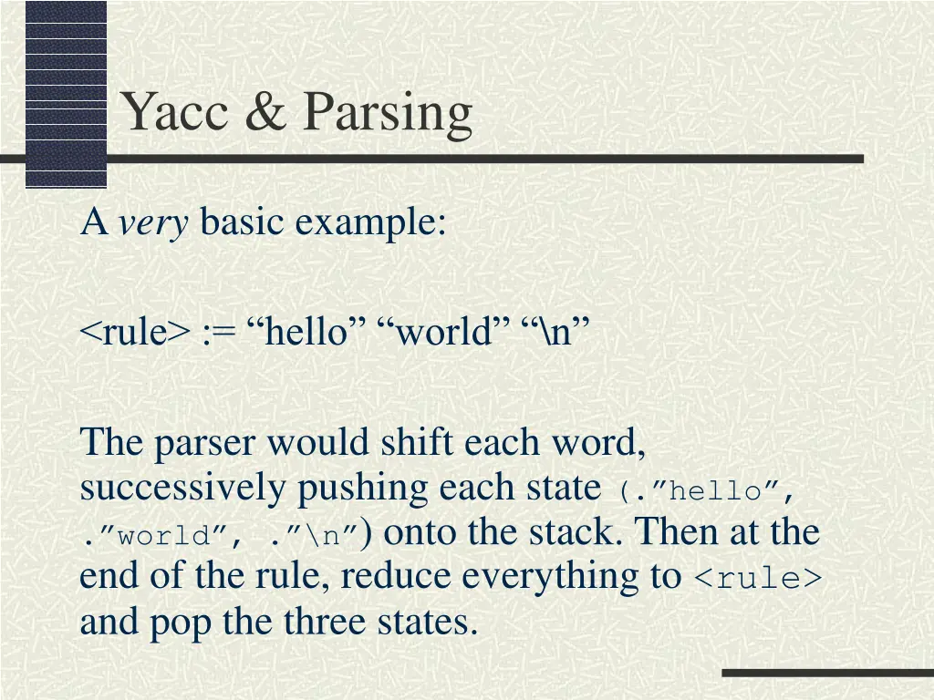 yacc parsing 4