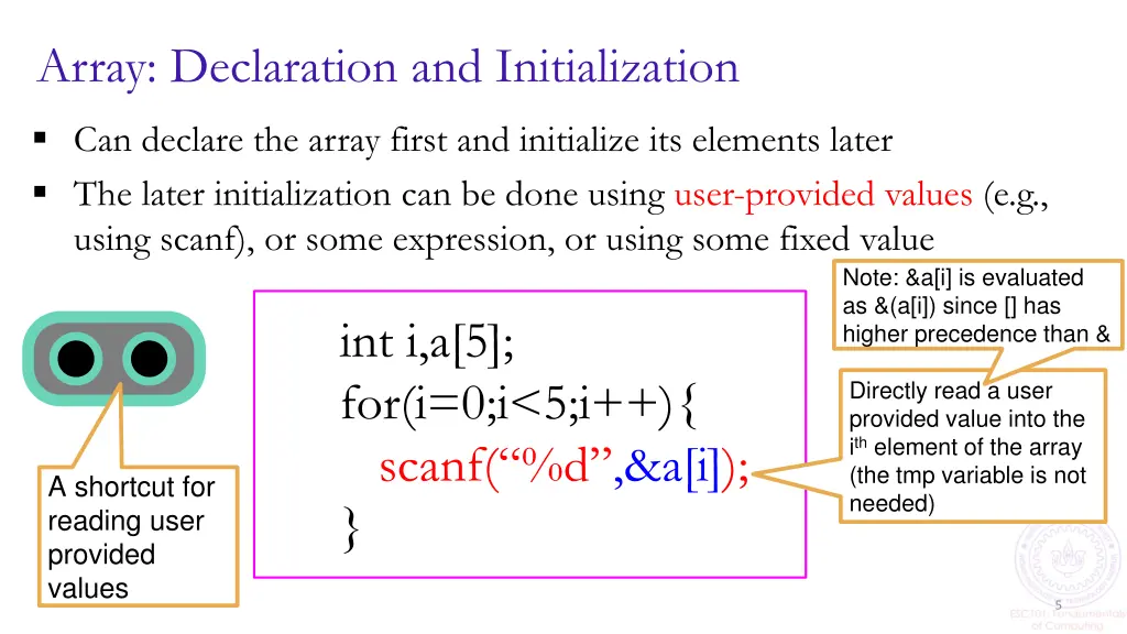 array declaration and initialization 1