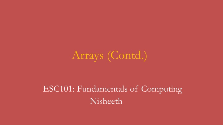 arrays contd