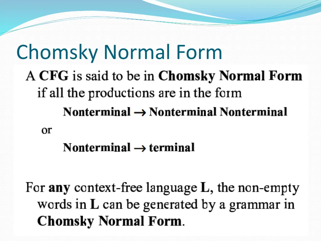 chomsky normal form