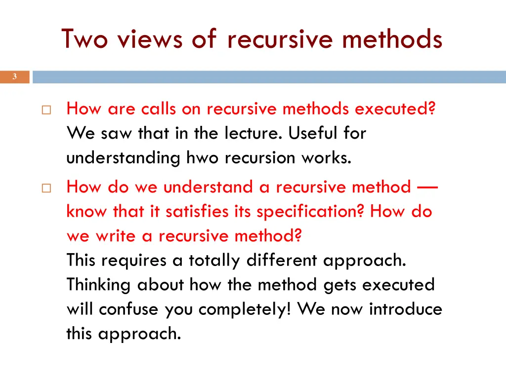 two views of recursive methods