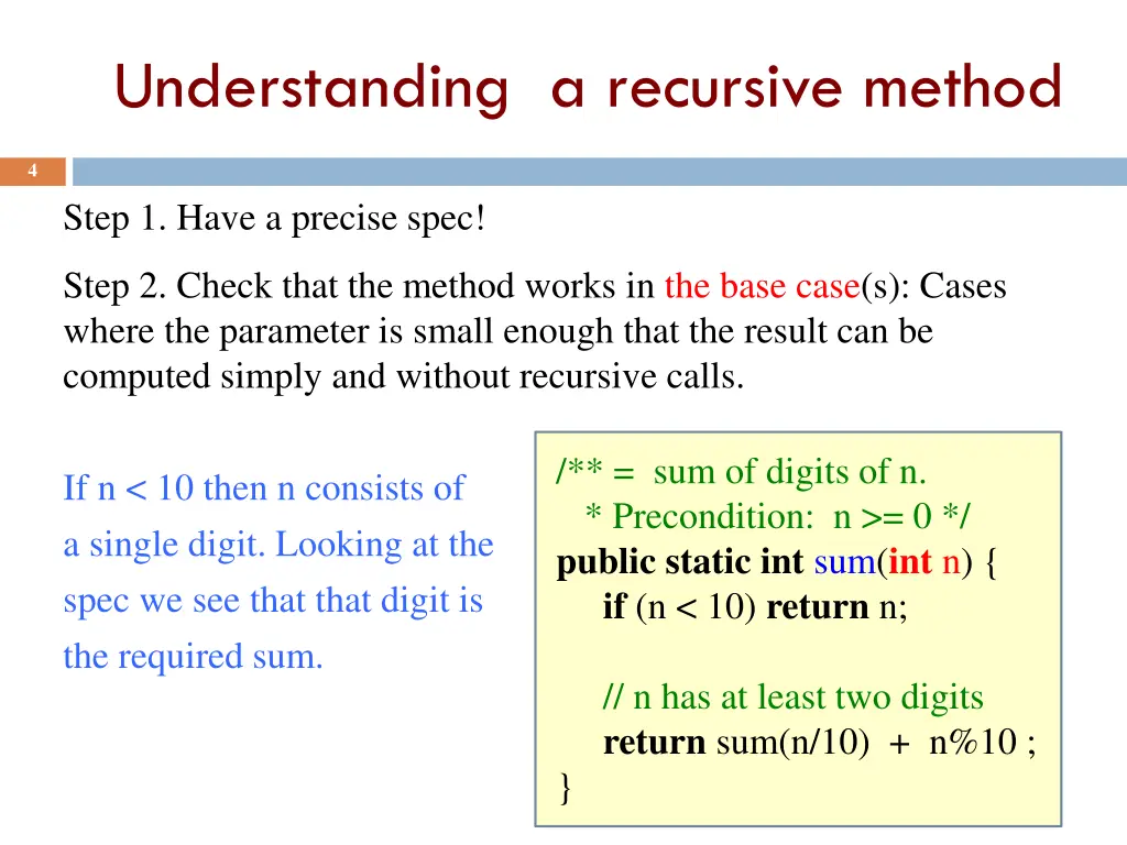 understanding a recursive method