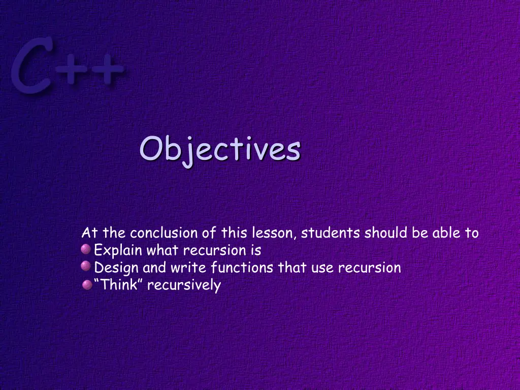 objectives