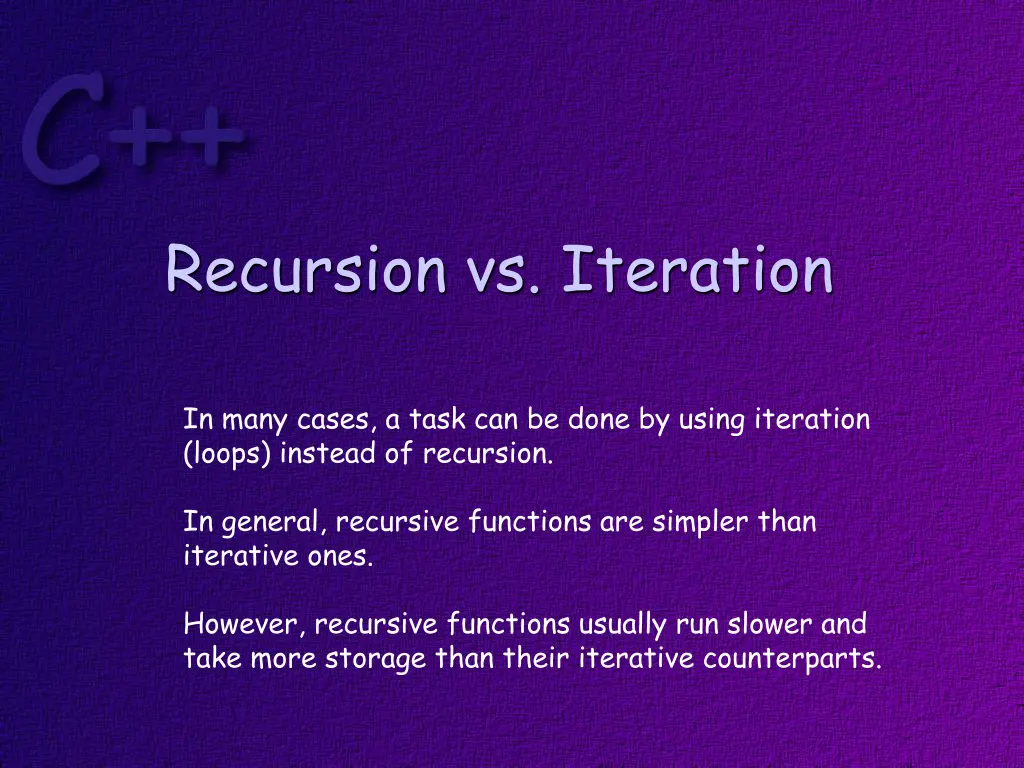 recursion vs iteration